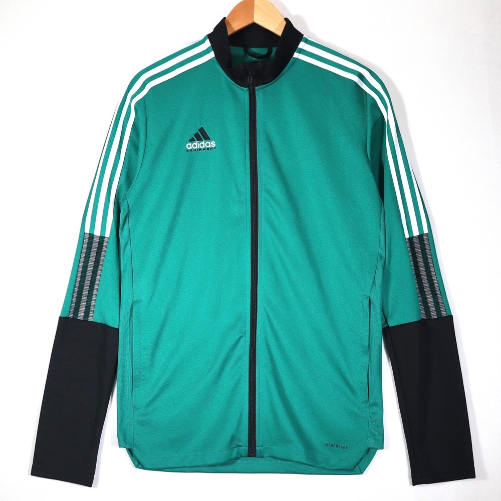 Adidas Equipment Track Jacket Mens M Green Black Aeroready Primegreen Athletic